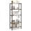 Casart 5-Tier Bookshelf Bookcase Display Rack with Metal Frame-Coffee 1