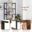Casart 5-Tier Bookshelf Bookcase Display Rack with Metal Frame-Coffee 8