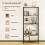 Casart 5-Tier Bookshelf Bookcase Display Rack with Metal Frame-Coffee 9