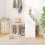 Casart Shoe Storage Bench Entryway Bench 3-Tier Rack w/ Cushion-White 8