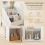 Casart Shoe Storage Bench Entryway Bench 3-Tier Rack w/ Cushion-White 5