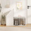 Casart Shoe Storage Bench Entryway Bench 3-Tier Rack w/ Cushion-White 9