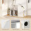 Casart Shoe Storage Bench Entryway Bench 3-Tier Rack w/ Cushion-White 3