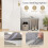 Casart Shoe Storage Bench Entryway Bench 3-Tier Rack w/ Cushion-White 4