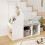 Casart Shoe Storage Bench Entryway Bench 3-Tier Rack w/ Cushion-White 6