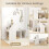 Casart Shoe Storage Bench Entryway Bench 3-Tier Rack w/ Cushion-White 10