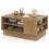 Casart Modern Coffee Table 86cm Long Rectangle Center Table w/Storage Shelves Natural 1