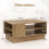 Casart Modern Coffee Table 86cm Long Rectangle Center Table w/Storage Shelves Natural 2