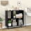 Casart Open Shelf Bookcase Mid Century Modern Minimalist Cube Bookshelf-Black 4