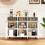 Casart Sideboard Buffet Cabinet Kitchen Storage Cabinet with Shelves-White 3