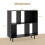 Casart Open Shelf Bookcase Mid Century Modern Minimalist Cube Bookshelf-Black 2