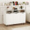 Casart Sideboard Buffet Cabinet Kitchen Storage Cabinet with Shelves-White 8