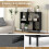 Casart Open Shelf Bookcase Mid Century Modern Minimalist Cube Bookshelf-Black 8