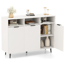Sideboard Buffet Cabinet Kitchen Storage Cabinet with Shelves-White