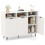 Casart Sideboard Buffet Cabinet Kitchen Storage Cabinet with Shelves-White 1