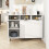 Casart Sideboard Buffet Cabinet Kitchen Storage Cabinet with Shelves-White 2