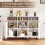 Casart Sideboard Buffet Cabinet Kitchen Storage Cabinet with Shelves-White 6