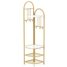 4-Tier Coat Rack 180cm Tall Entryway Shoes Shelf Organizer-White