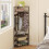Casart Corner Hall Tree Hallway 5-Tier Coat Rack w/Shoe Storage Bench-Coffee 3