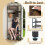 Casart Corner Hall Tree Hallway 5-Tier Coat Rack w/Shoe Storage Bench-Coffee 9