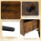 Casart 109 CM Rectangular Wooden TV Stand Entertainment Center w/Open Shelf Rustic Brown 3