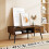 Casart 109 CM Rectangular Wooden TV Stand Entertainment Center w/Open Shelf Rustic Brown 8