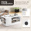 Casart Modern Coffee Table 86cm Long Rectangle Center Table w/Storage Shelves White 6