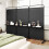 Casart 3-Panel Folding Room Divider 188cm Rolling Privacy Screen-Black 3