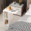Casart C-Shaped End Table Narrow Side Table with Storage Shelves White 9