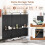 Casart 3-Panel Folding Room Divider 188cm Rolling Privacy Screen-Black 6