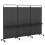 Casart 3-Panel Folding Room Divider 188cm Rolling Privacy Screen-Black 10