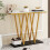 Casart Console Table 100cm Extra Long Entry Table w/ Faux Marble Top-White 8