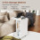 Casart C-Shaped End Table Narrow Side Table with Storage Shelves White 7
