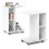 Casart C-Shaped End Table Narrow Side Table with Storage Shelves White 8