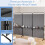 Casart 3-Panel Folding Room Divider 188cm Rolling Privacy Screen-Grey 7