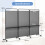 Casart 3-Panel Folding Room Divider 188cm Rolling Privacy Screen-Grey 2