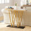 Casart Console Table 100cm Extra Long Entry Table w/ Faux Marble Top-White 7