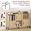 Casart Sideboard Storage Cabinet Bookcase with 3 Doors & Open Compartments Oak 4