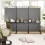 Casart 3-Panel Folding Room Divider 188cm Rolling Privacy Screen-Grey 5