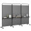 Casart 3-Panel Folding Room Divider 188cm Rolling Privacy Screen-Grey 1