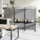 Casart 3-Panel Folding Room Divider 188cm Rolling Privacy Screen-Grey 4