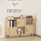 Casart Sideboard Storage Cabinet Bookcase with 3 Doors & Open Compartments Oak 7