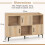 Casart Sideboard Storage Cabinet Bookcase with 3 Doors & Open Compartments Oak 2