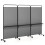 Casart 3-Panel Folding Room Divider 188cm Rolling Privacy Screen-Grey 9
