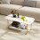 Casart Faux Marble Top Coffee Table Office Modern 2-tier Tea Table-White 5