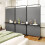 Casart 3-Panel Folding Room Divider 188cm Rolling Privacy Screen-Grey 3