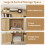 Casart Sideboard Storage Cabinet Bookcase with 3 Doors & Open Compartments Oak 5
