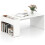 Casart Coffee Table 85cm Coffee Table with Double-Layer Storage Space White 1