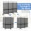 Casart 3-Panel Folding Room Divider 188cm Rolling Privacy Screen-Grey 8