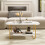 Casart Faux Marble Top Coffee Table Office Modern 2-tier Tea Table-White 4